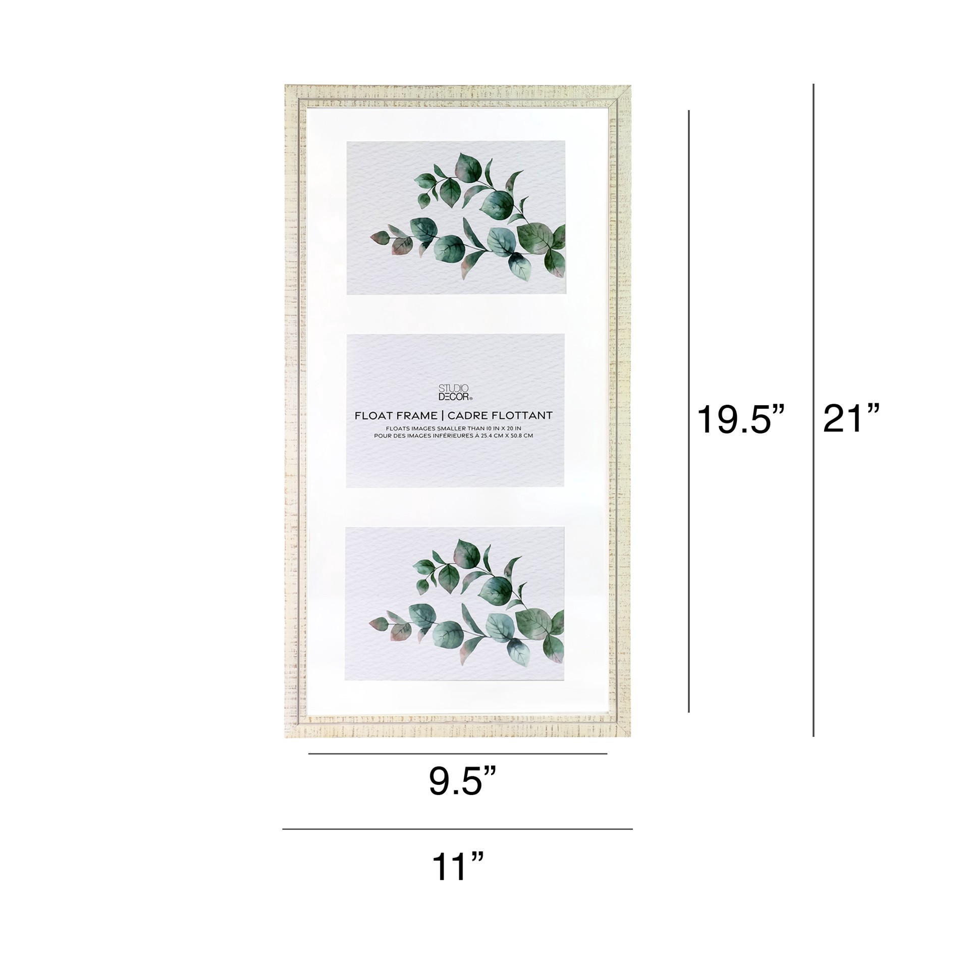 slide 2 of 6, 10" X 20" White Wooden Alexandria Float Frame By Studio Decor, 10 in x 20 in
