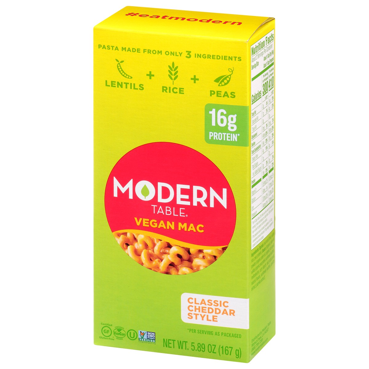 slide 8 of 10, Modern Table Complete Protein Vegan Mac Classic Cheddar Style, 5.89 oz