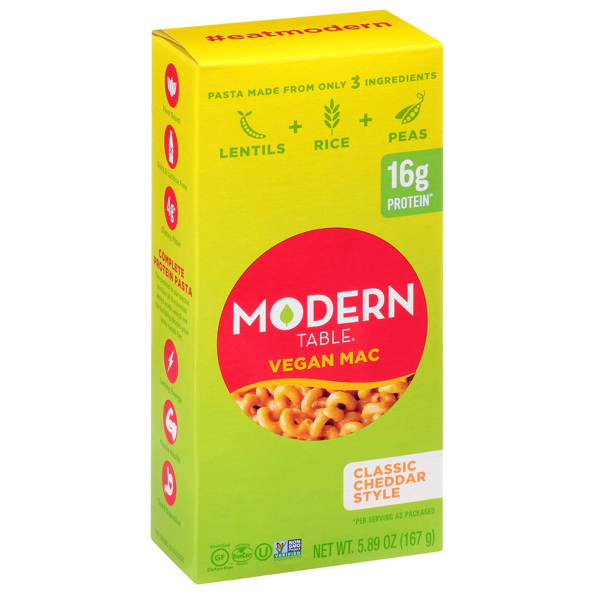 slide 7 of 10, Modern Table Complete Protein Vegan Mac Classic Cheddar Style, 5.89 oz