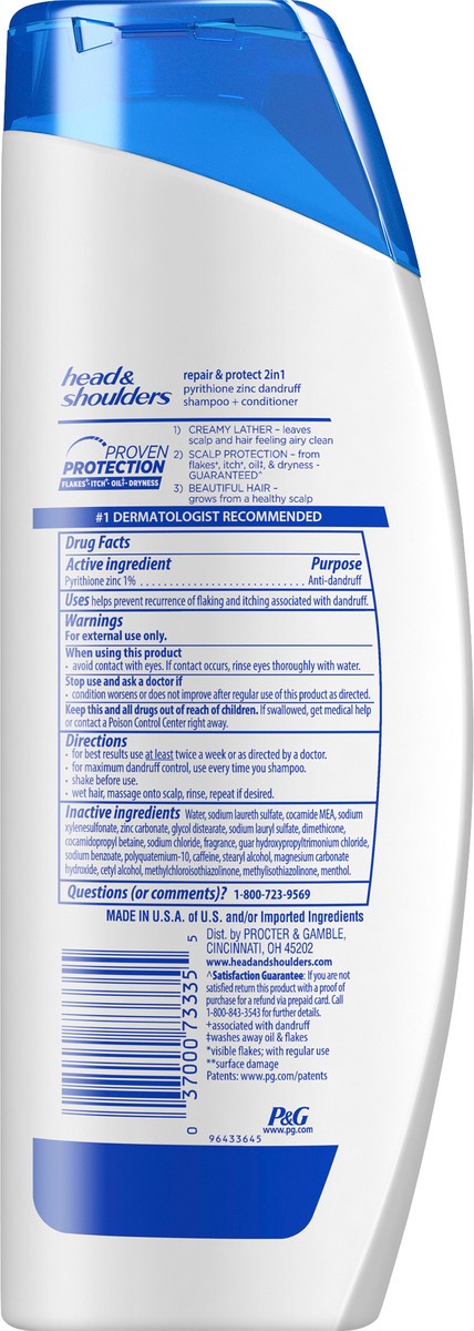 slide 4 of 7, Head & Shoulders Repair & Protect 2 in 1 Dandruff Shampoo + Conditioner 12.8 oz, 12.8 oz