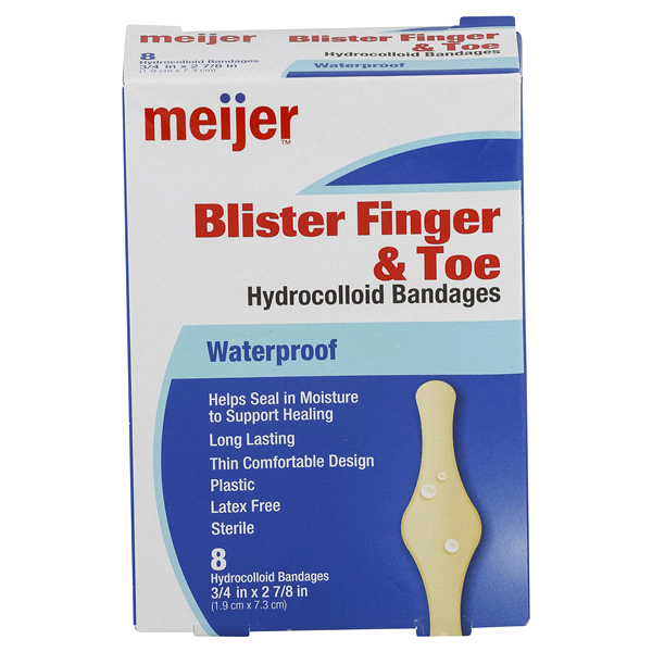 Meijer Blister Finger & Toe Hydrocolloid Bandages, Waterproof 8 ct Shipt