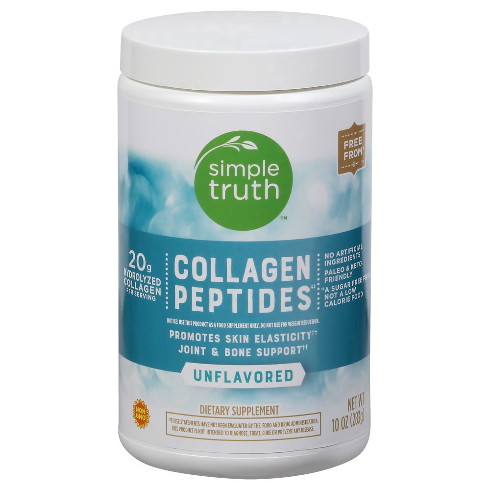 slide 3 of 3, Simple Truth Unflavored Collagen Peptides Dietary Supplement Powder, 10 oz