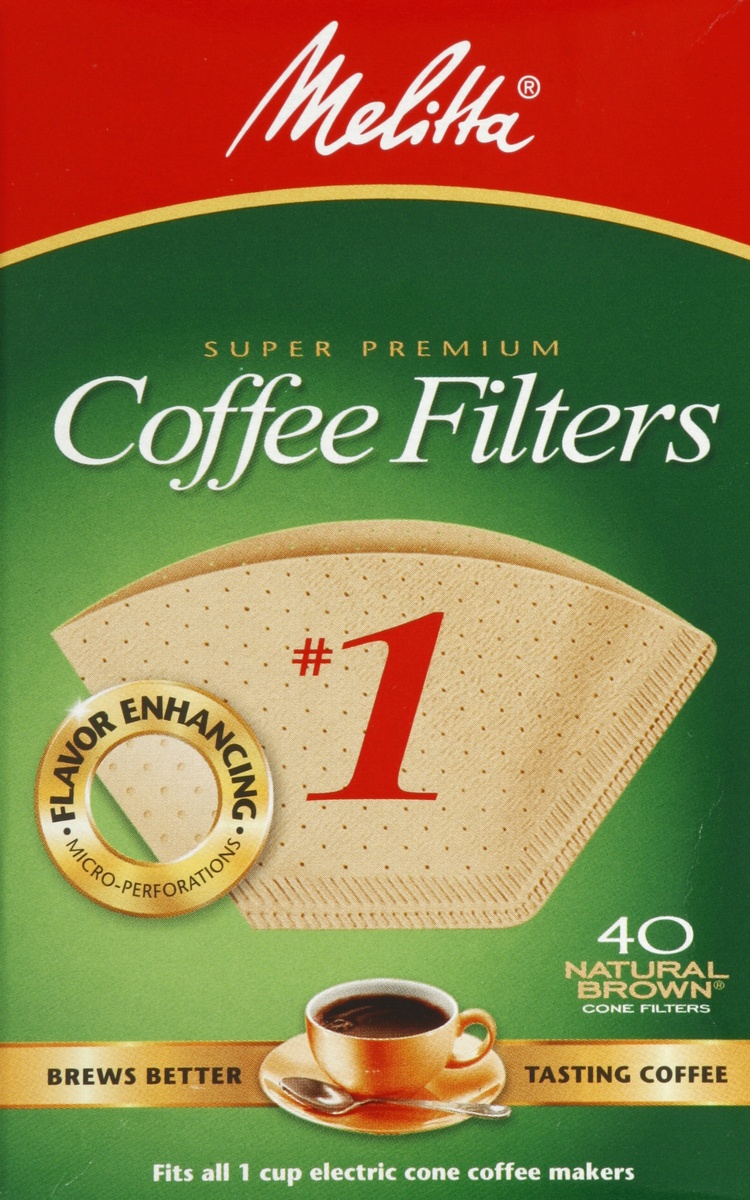 slide 4 of 6, Melitta Cone No. 1 Natural Brown Coffee Filters, 40 ct