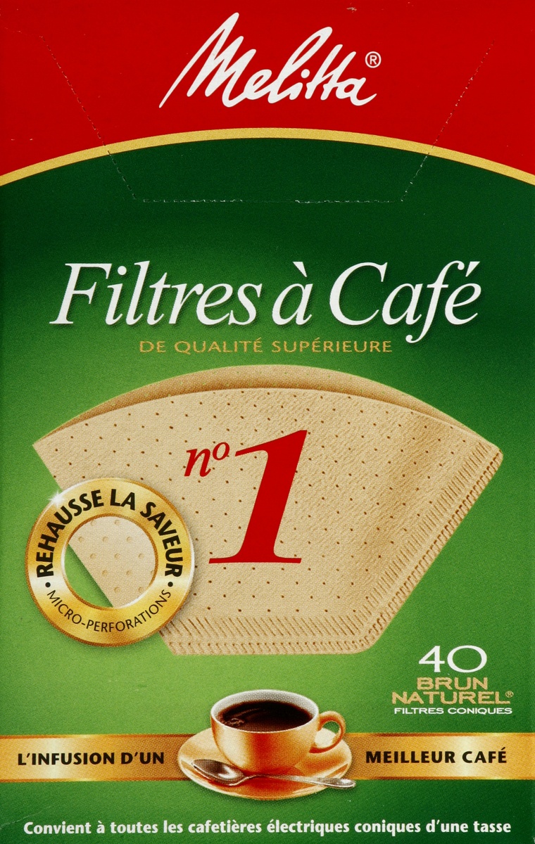 slide 5 of 6, Melitta Cone No. 1 Natural Brown Coffee Filters, 40 ct