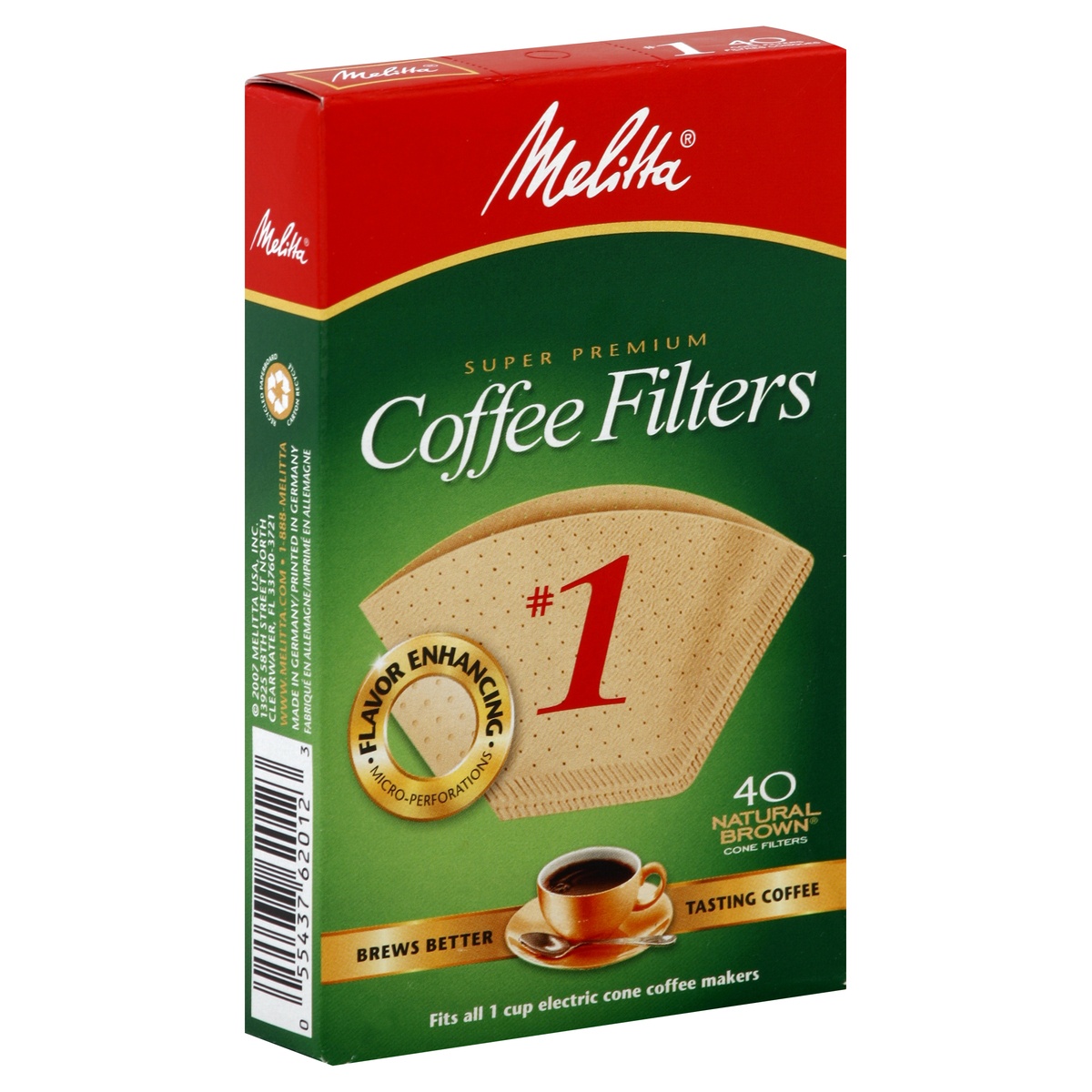 slide 6 of 6, Melitta Cone No. 1 Natural Brown Coffee Filters, 40 ct