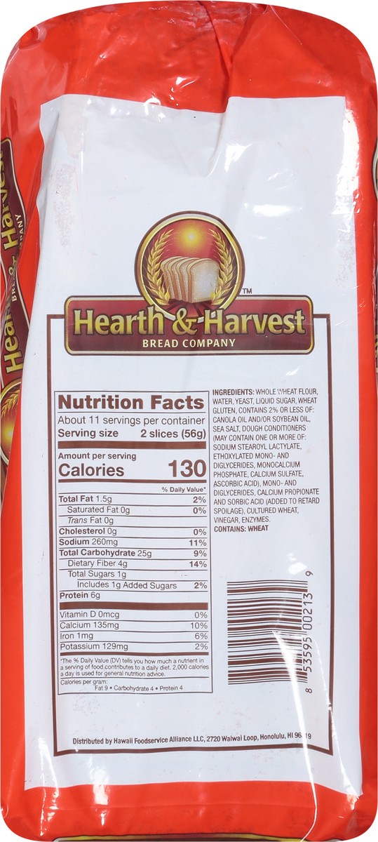 slide 9 of 9, Hearth & Harvest Bread Company 100% Whole Wheat Bread 22 oz, 22 oz