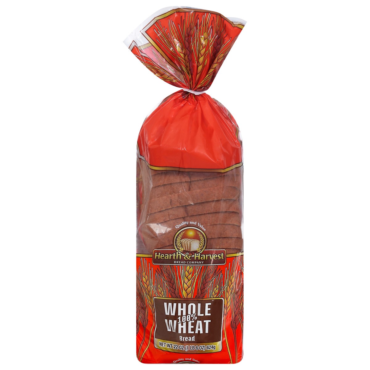 slide 1 of 9, Hearth & Harvest Bread Company 100% Whole Wheat Bread 22 oz, 22 oz