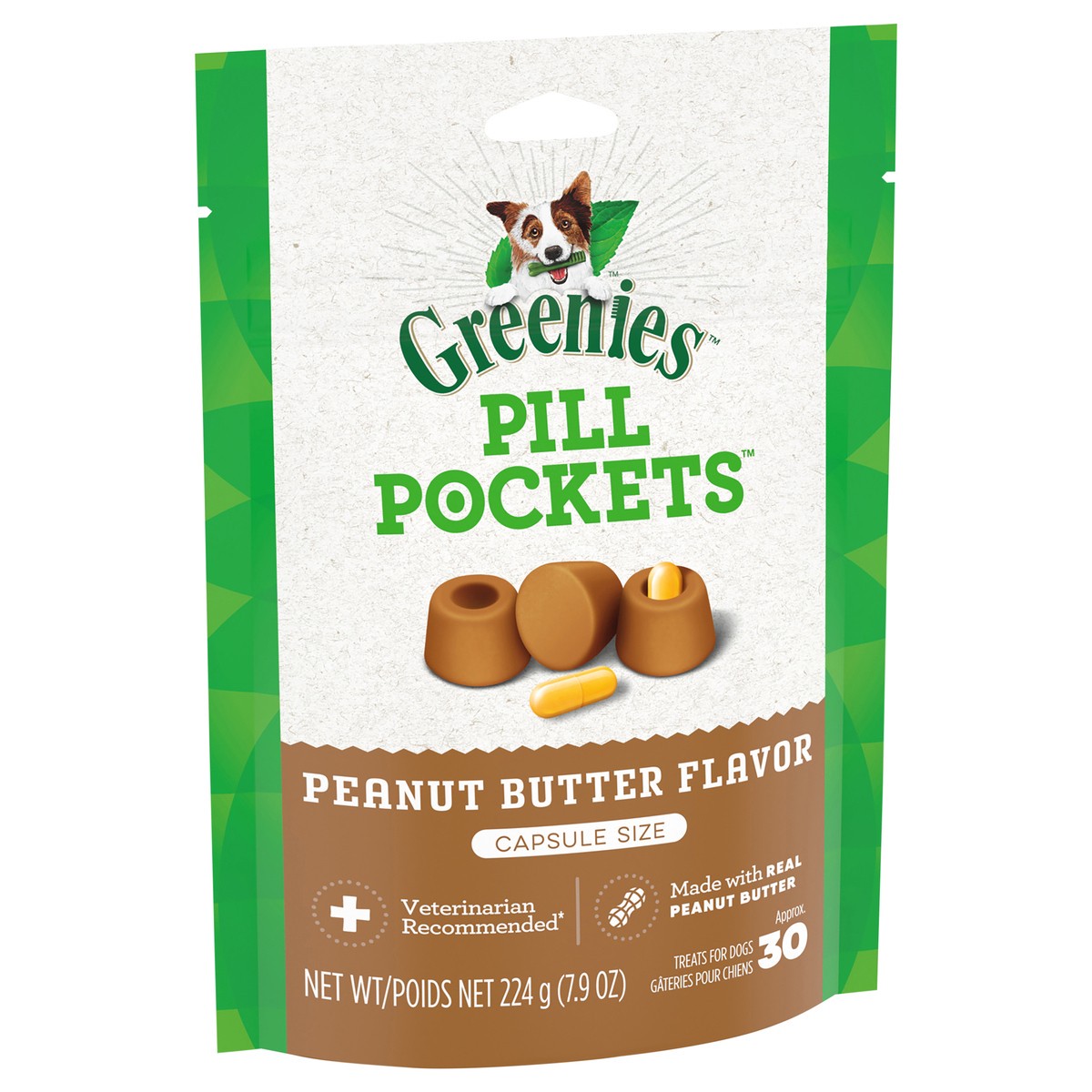 slide 3 of 9, Greenies Pill Pockets Peanut Butter Flavor Treats for Dogs Capsule Size 7.9 oz, 7.9 oz