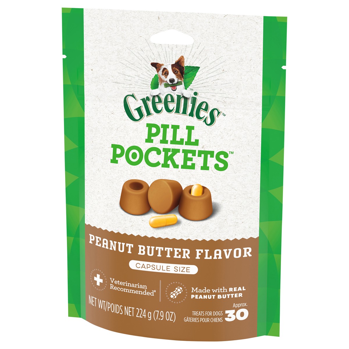 slide 8 of 9, Greenies Pill Pockets Peanut Butter Flavor Treats for Dogs Capsule Size 7.9 oz, 7.9 oz