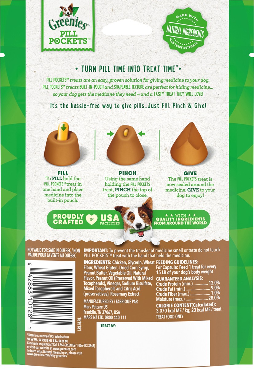 slide 4 of 9, Greenies Pill Pockets Peanut Butter Flavor Treats for Dogs Capsule Size 7.9 oz, 7.9 oz