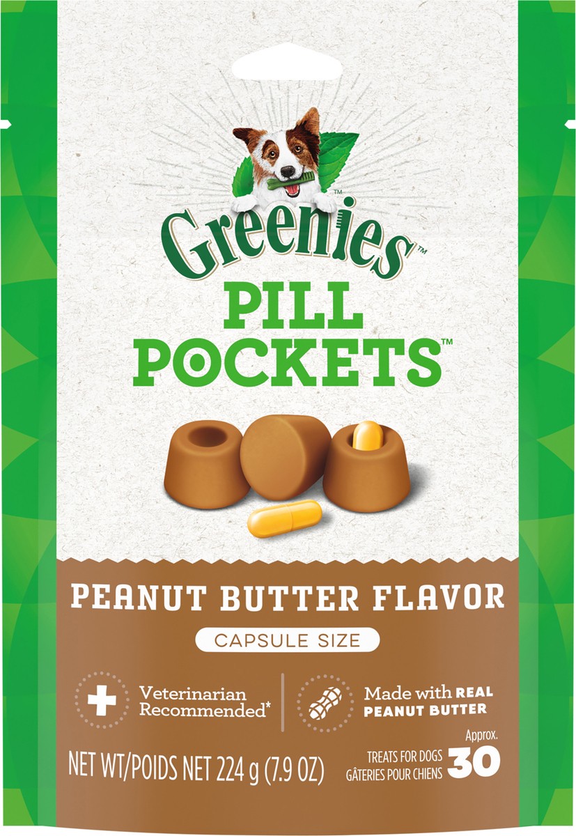 slide 5 of 9, Greenies Pill Pockets Peanut Butter Flavor Treats for Dogs Capsule Size 7.9 oz, 7.9 oz