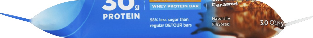 slide 2 of 6, Detour Chocolate Chip Caramel Deluxe Whey Protein Energy Bar, 3 oz