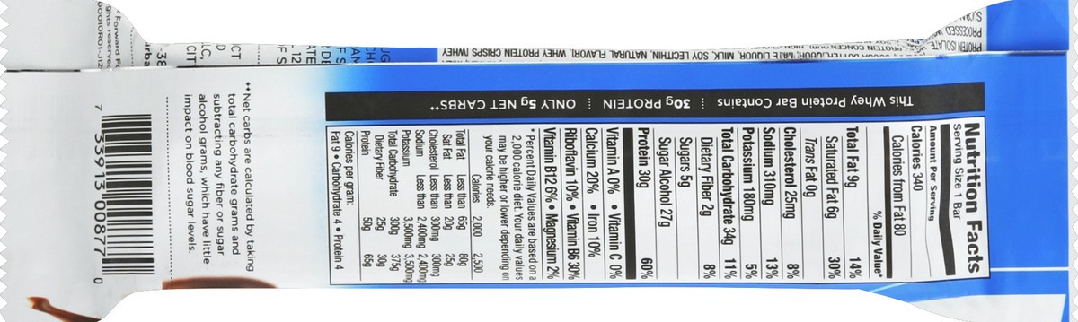 slide 5 of 6, Detour Chocolate Chip Caramel Deluxe Whey Protein Energy Bar, 3 oz