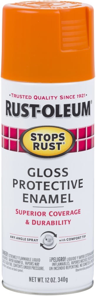 slide 1 of 1, Rust-Oleum Stops Rust Protective Enamel Gloss Spray - Orange, 12 oz