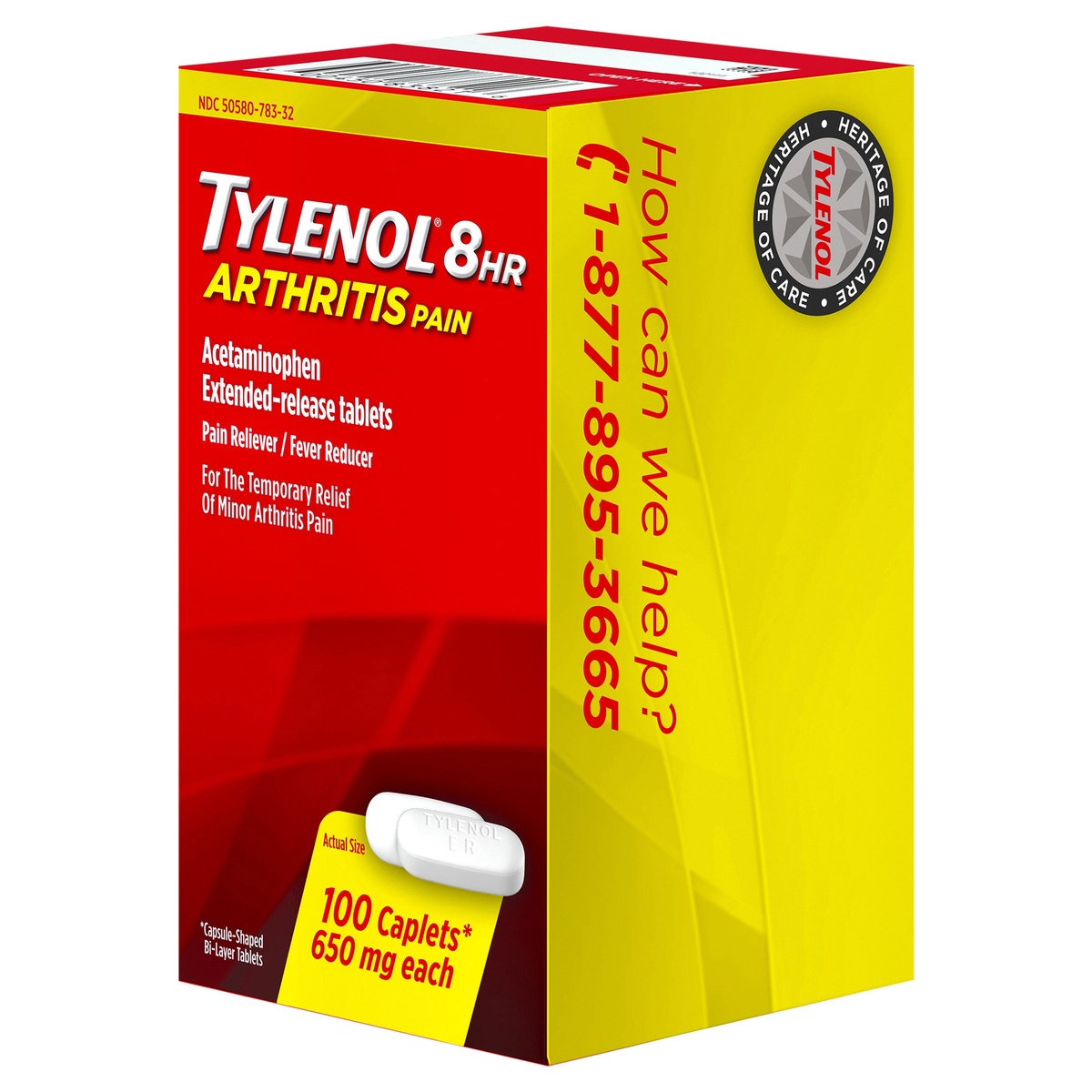 slide 3 of 8, Tylenol 8 Hour Arthritis Pain Relief Extended-Release Tablets Acetaminophen, Joint Pain Reliever & Fever Reducer Medicine, Oral Pain Reliever for Arthritis & Joint Pain, 100 ct