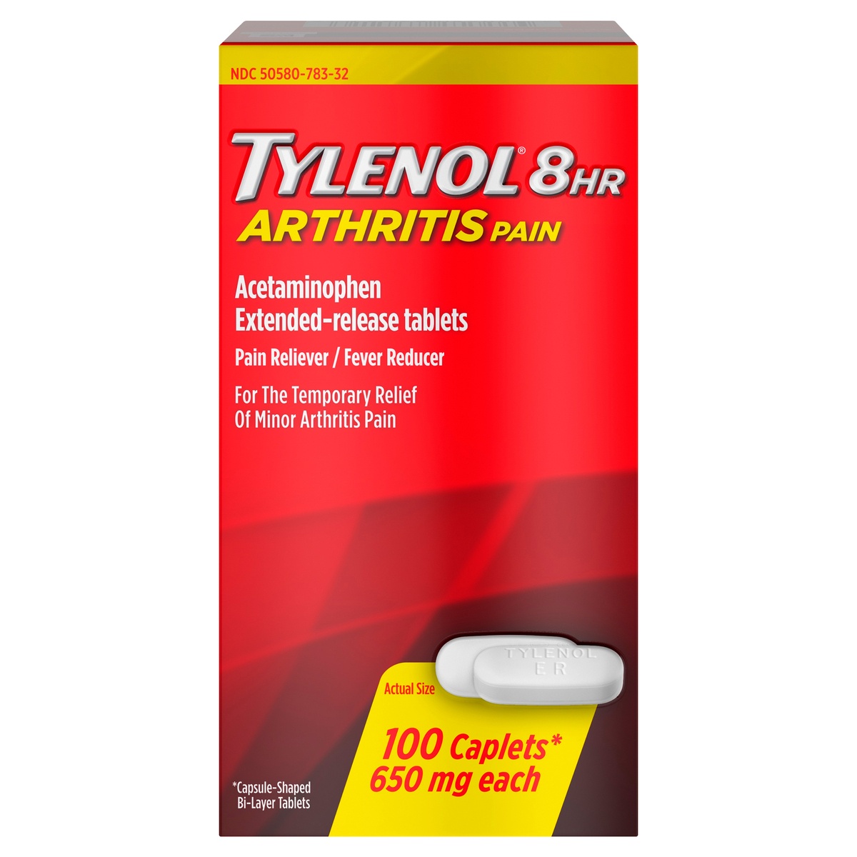 slide 1 of 5, Tylenol 8 Hr Arthritis Pain Relief Caplets, 100 ct