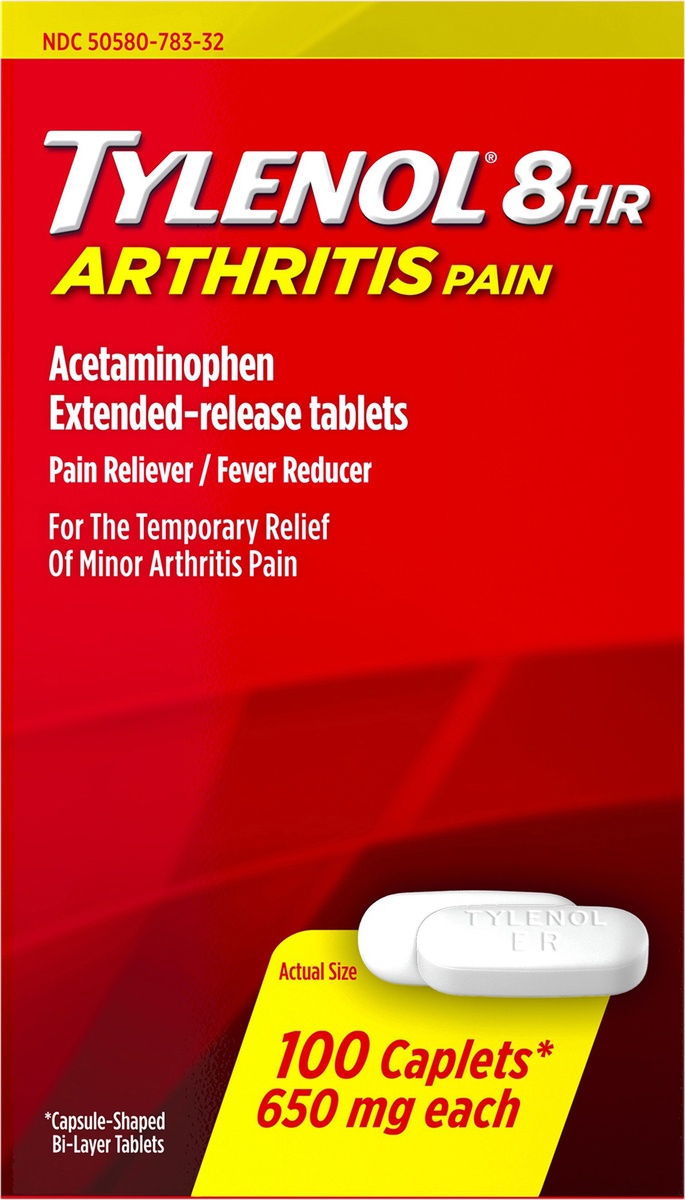 slide 6 of 8, Tylenol 8 Hour Arthritis Pain Relief Extended Release Tablets Acetaminophen, Arthritis Pain Reliever & Fever Reducer Medicine for Minor Joint & Arthritis Pain, 100 ct