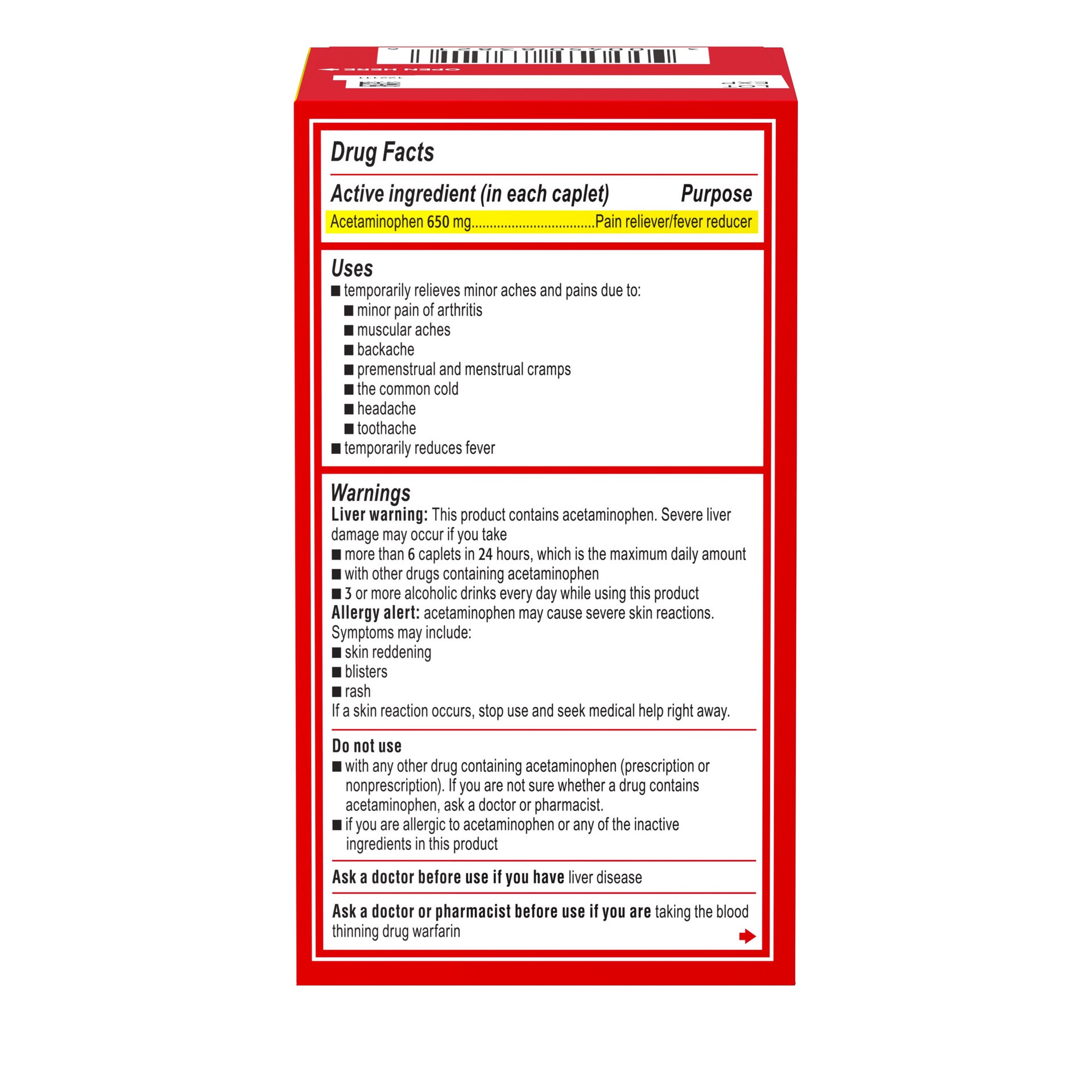 slide 4 of 9, Tylenol 8HR Arthritis Pain Relief Caplets, 650 mg Acetaminophen Pain Relief Pills for Minor Arthritis Pain & Joint Pain, Fever Reducer, Oral Pain Reliever for Joint Pain; 100 ct.; Pack of 1, 100 ct