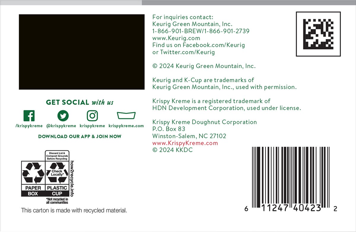 slide 6 of 10, Krispy Kreme Classic Keurig Single-Serve K-Cup Pods, Medium Roast Coffee, 10 Count, 10 ct