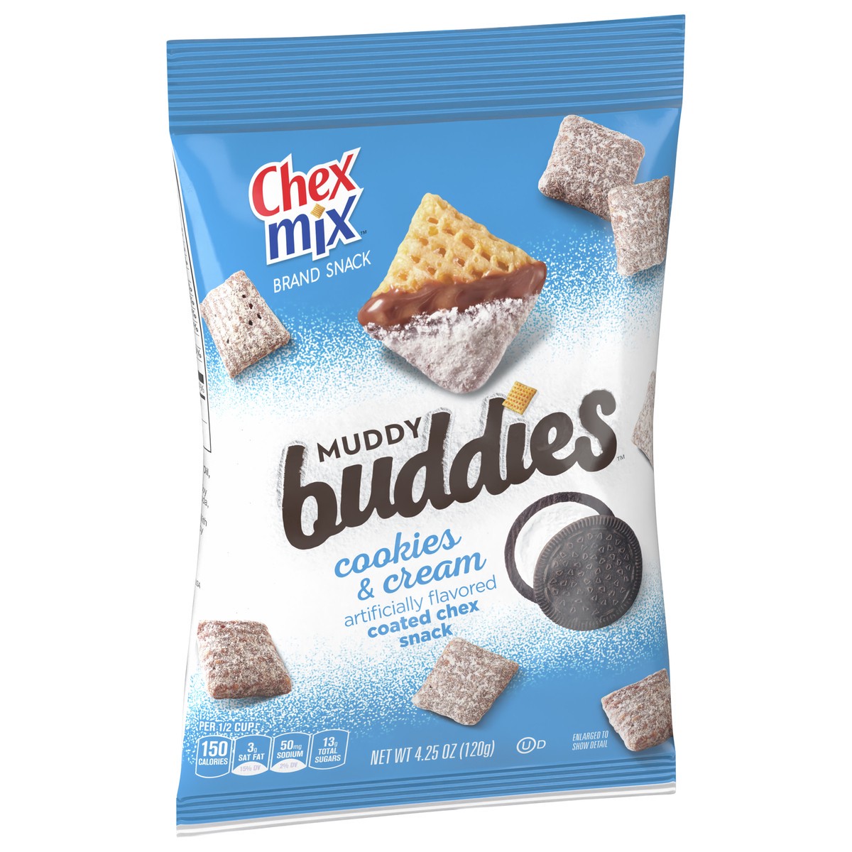 slide 6 of 9, Chex Mix Muddy Buddies, Cookies and Cream, Snack Bag, 4.25 oz, 4.25 oz