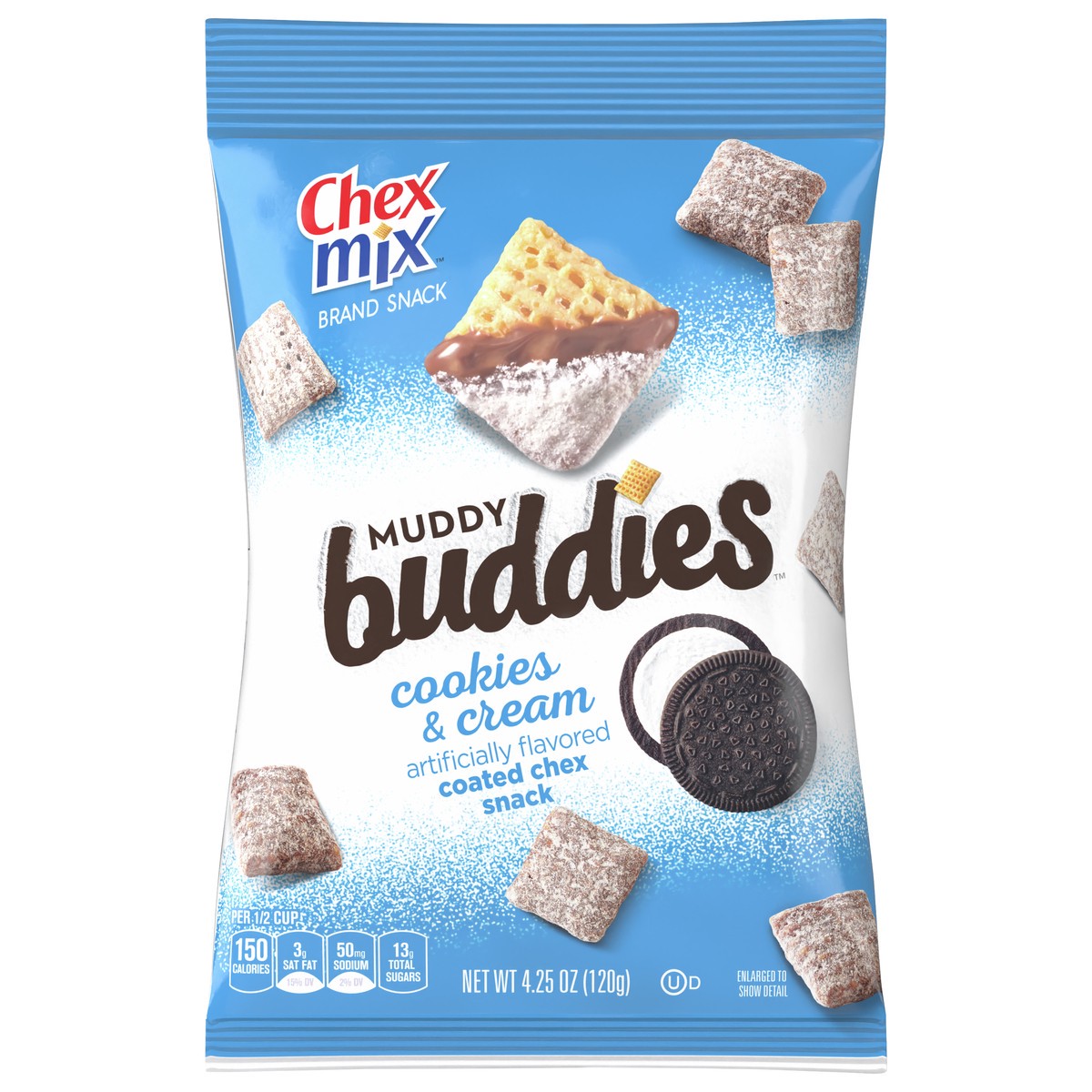 slide 1 of 9, Chex Mix Muddy Buddies, Cookies and Cream, Snack Bag, 4.25 oz, 4.25 oz