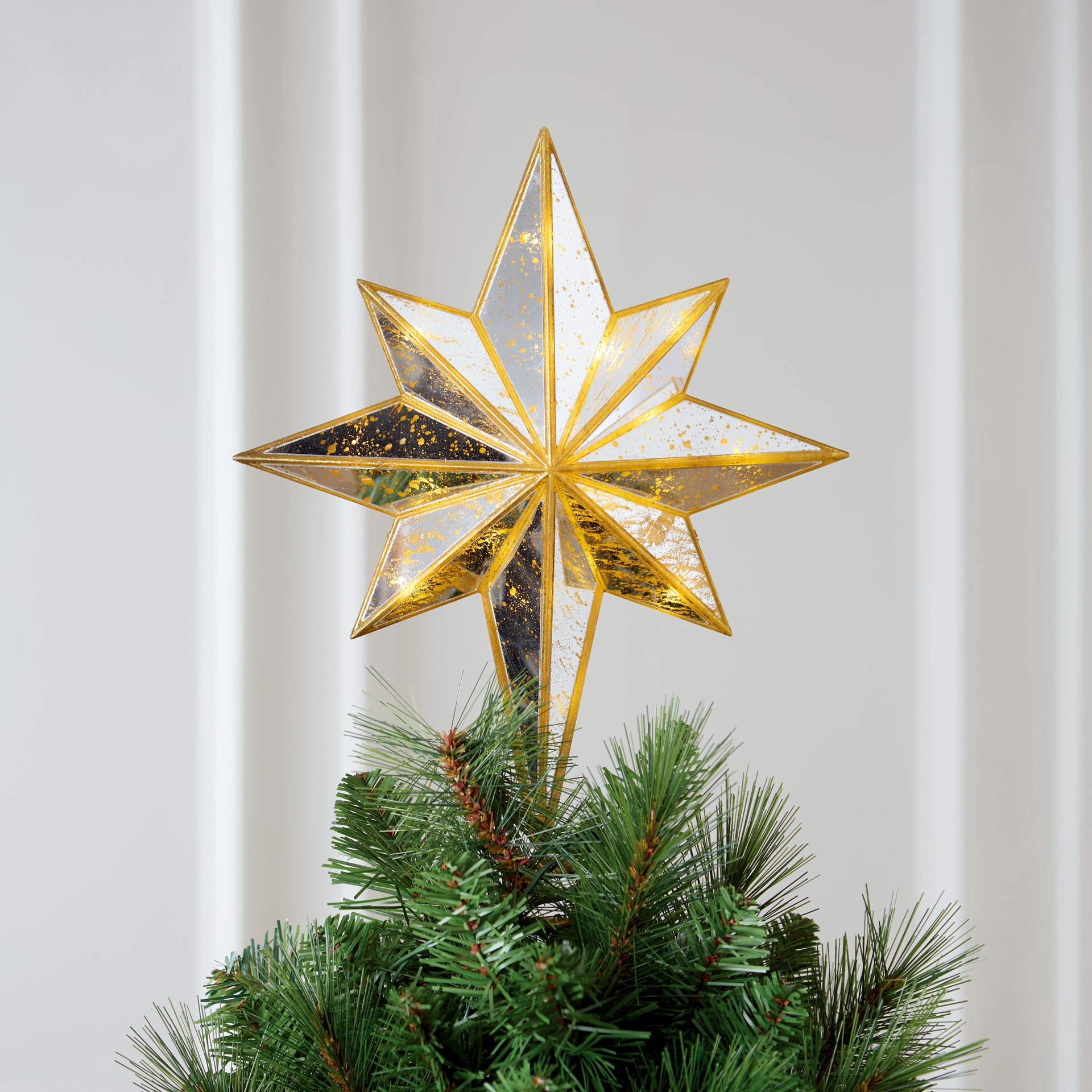 slide 3 of 4, 15" Gold Bethlehem Star Lighted Tree Topper By Ashland, 15.2 in