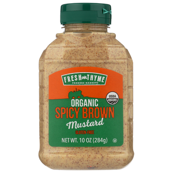 slide 1 of 1, Fresh Thyme Organic Spicy Brown Mustard, 10 oz