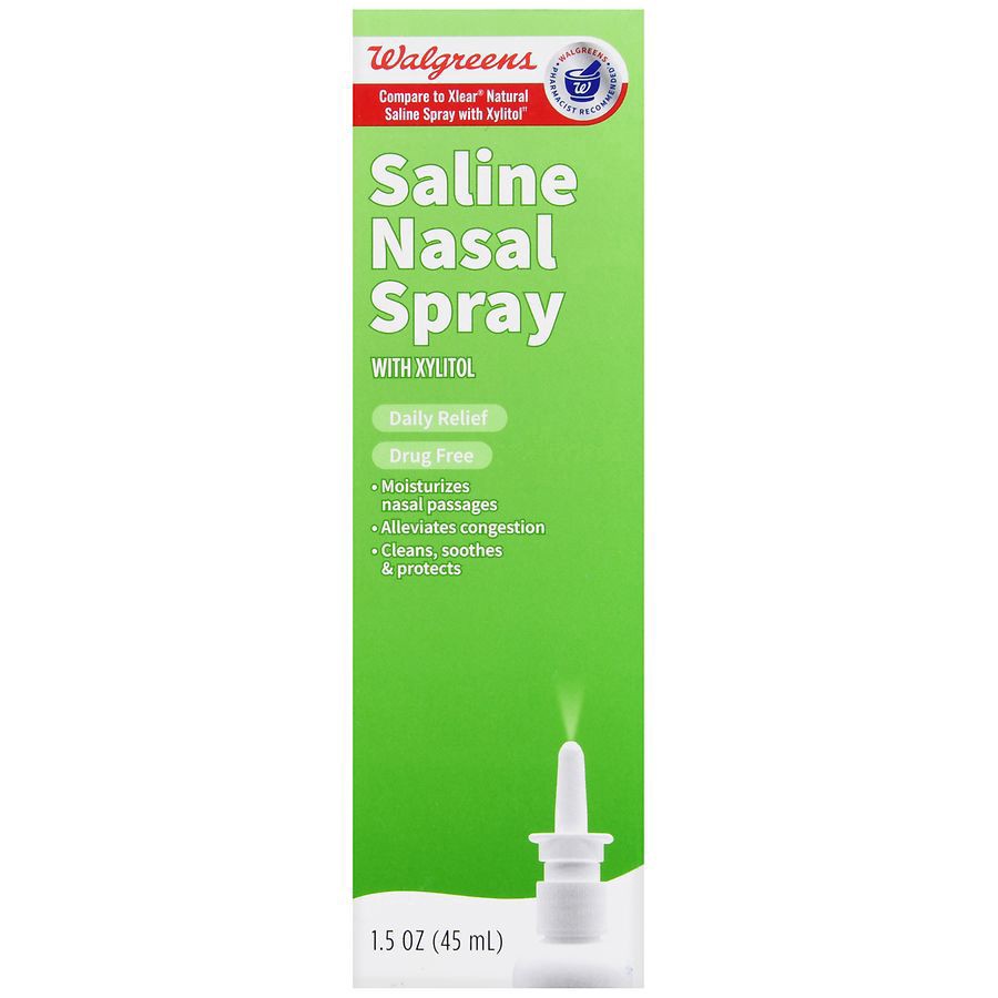 slide 5 of 5, Walgreens Saline Nasal Spray with Xylitol, 1.5 oz