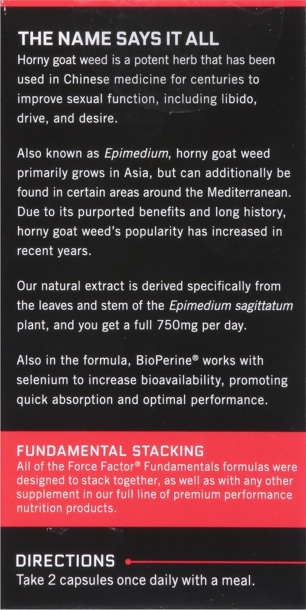 slide 3 of 9, Force Factor Fundamentals Horny Goat Weed 60 ea, 60 ct