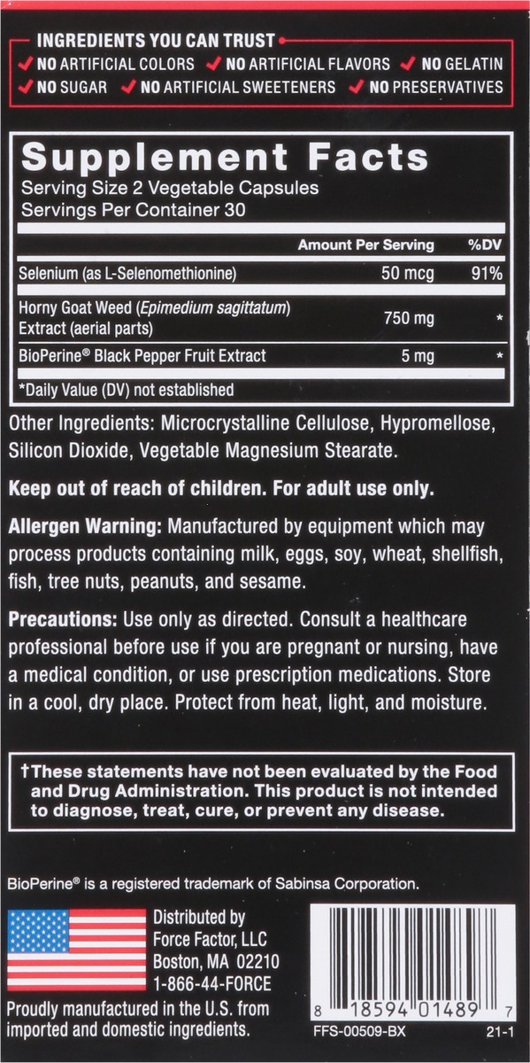 slide 5 of 9, Force Factor Fundamentals Horny Goat Weed 60 ea, 60 ct
