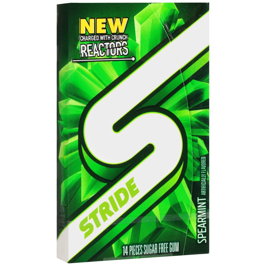 slide 2 of 8, Stride Spearmint Sugar Free Gum, 14 Piece Pack, 0.06 lb