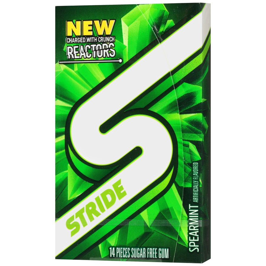 slide 7 of 8, Stride Spearmint Sugar Free Gum, 14 Piece Pack, 0.06 lb