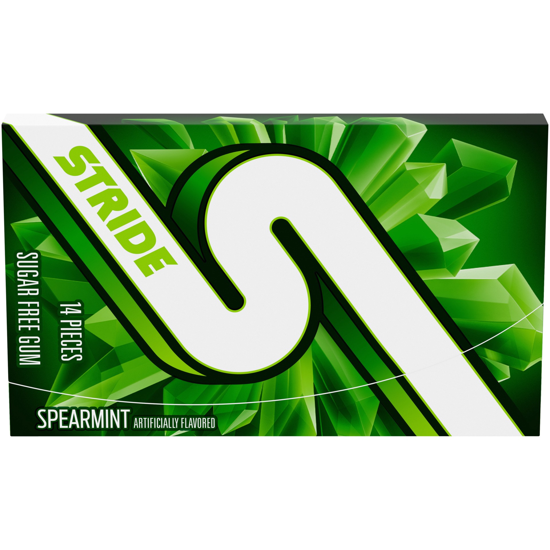 slide 1 of 8, Stride Spearmint Sugar Free Gum, 14 Piece Pack, 0.06 lb