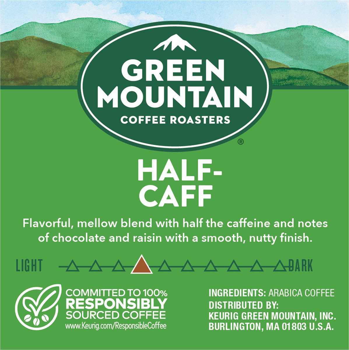 slide 4 of 10, Green Mountain Coffee Roasters Half Caff Keurig Single-Serve K-Cup pods, Medium Roast Coffee- 10 ct, 10 ct