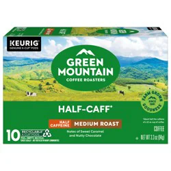 Green Mountain Coffee Roasters Half Caff Keurig Single-Serve K-Cup Pods, Medium Roast Coffee, 10 Count
