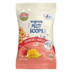 Earth's Best Organic Melty Hoops Strawberries + Mangoes Puffed Corn Snack 0.7 oz