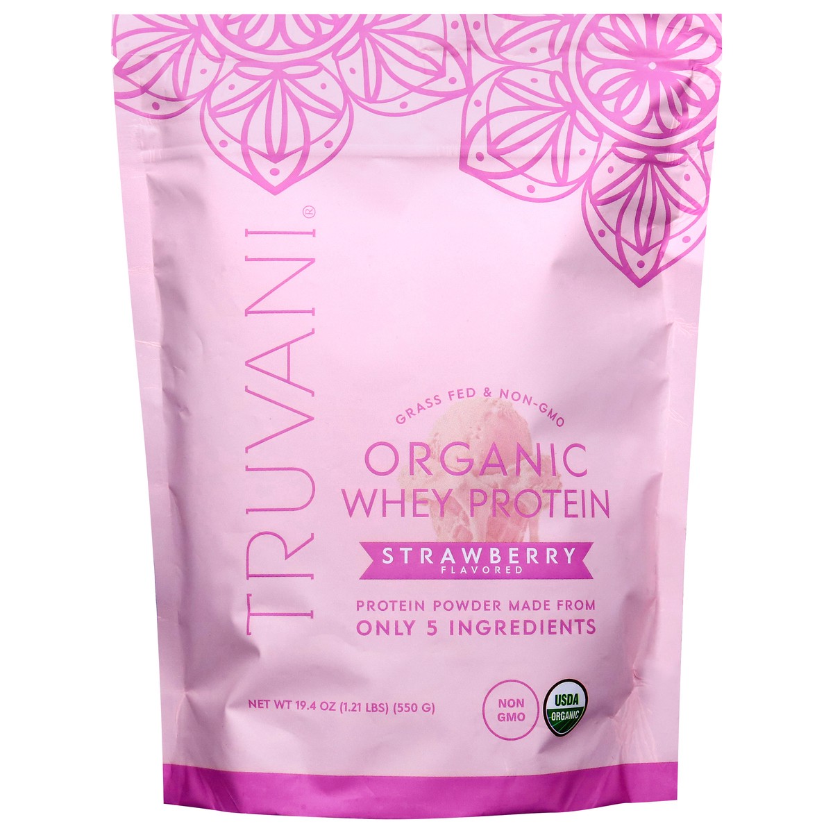 slide 4 of 4, Truvani Strawberry Whey Protein, 20 ser