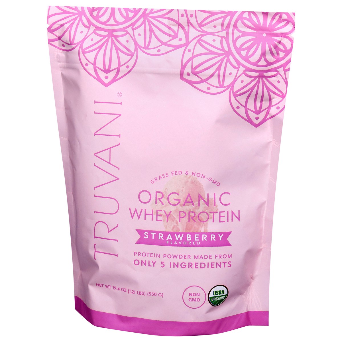 slide 3 of 4, Truvani Strawberry Whey Protein, 20 ser