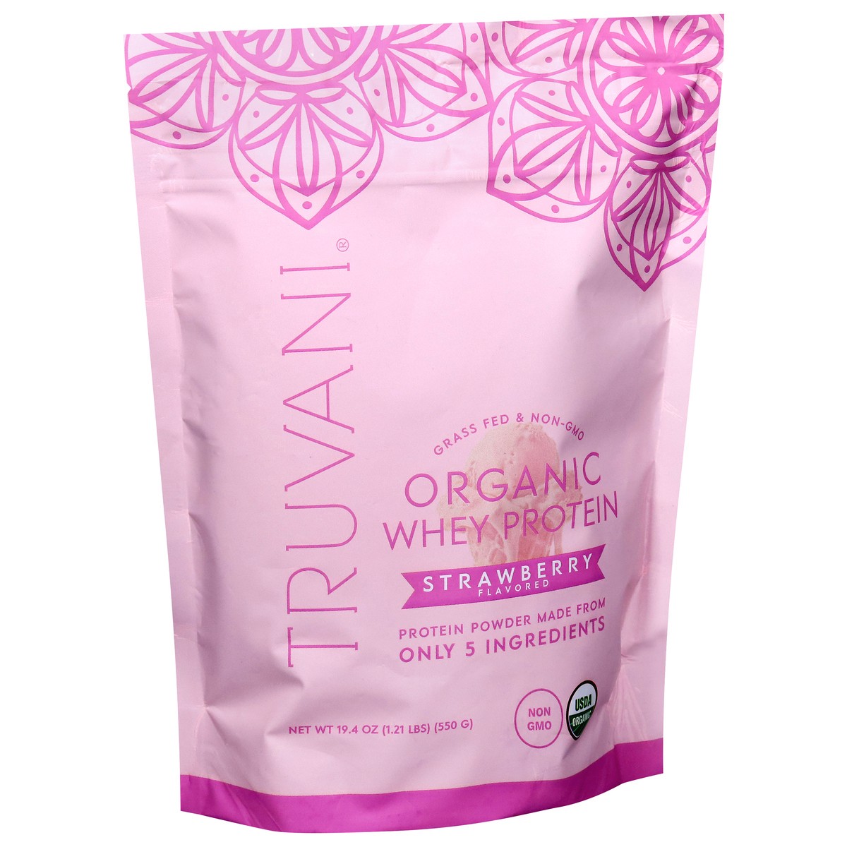 slide 2 of 4, Truvani Strawberry Whey Protein, 20 ser