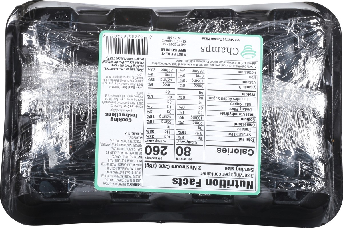 slide 13 of 13, Champs Stuffed Tuscan Pizza Baby Bella Caps 8 oz, 