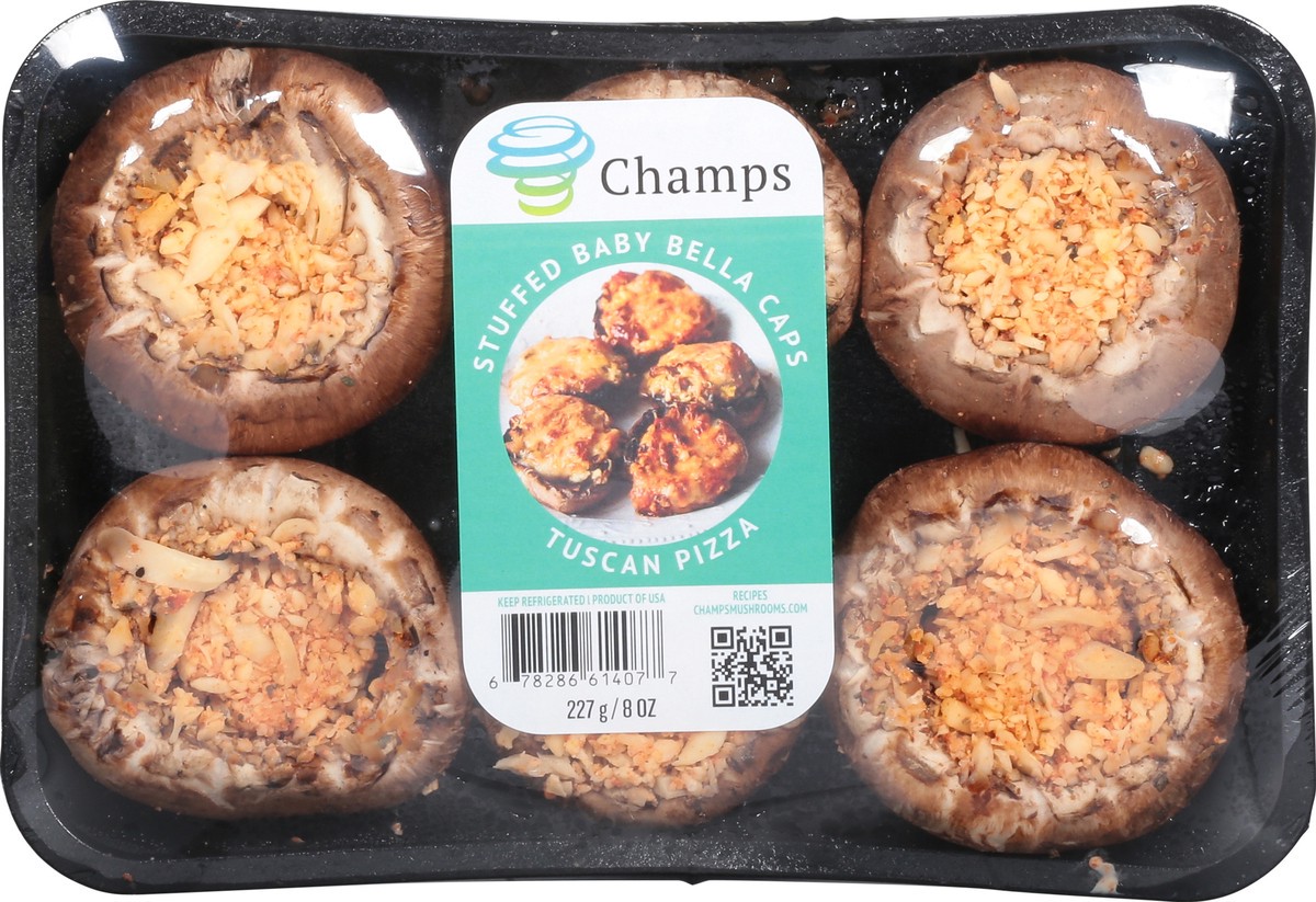 slide 9 of 13, Champs Stuffed Tuscan Pizza Baby Bella Caps 8 oz, 