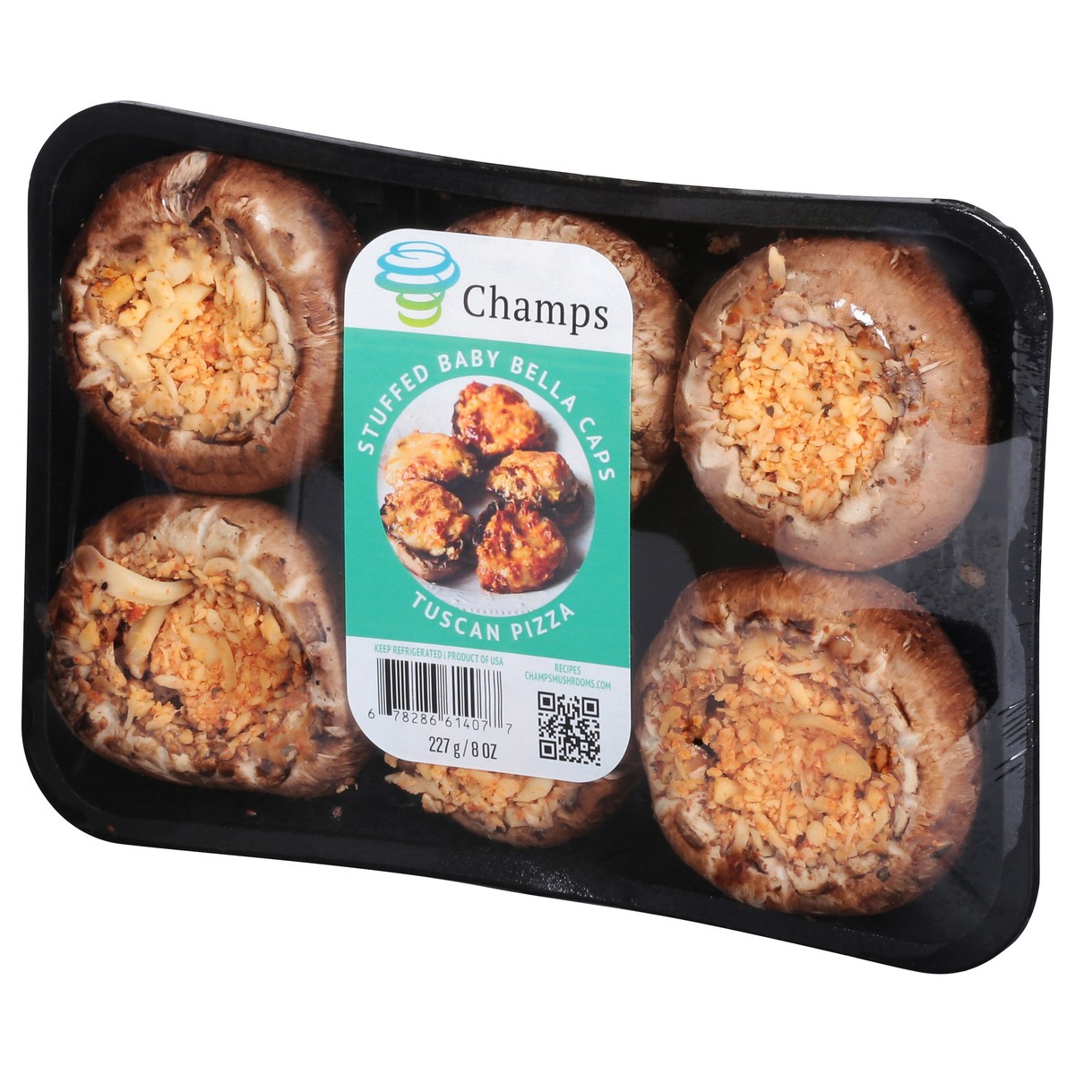 slide 11 of 13, Champs Stuffed Tuscan Pizza Baby Bella Caps 8 oz, 