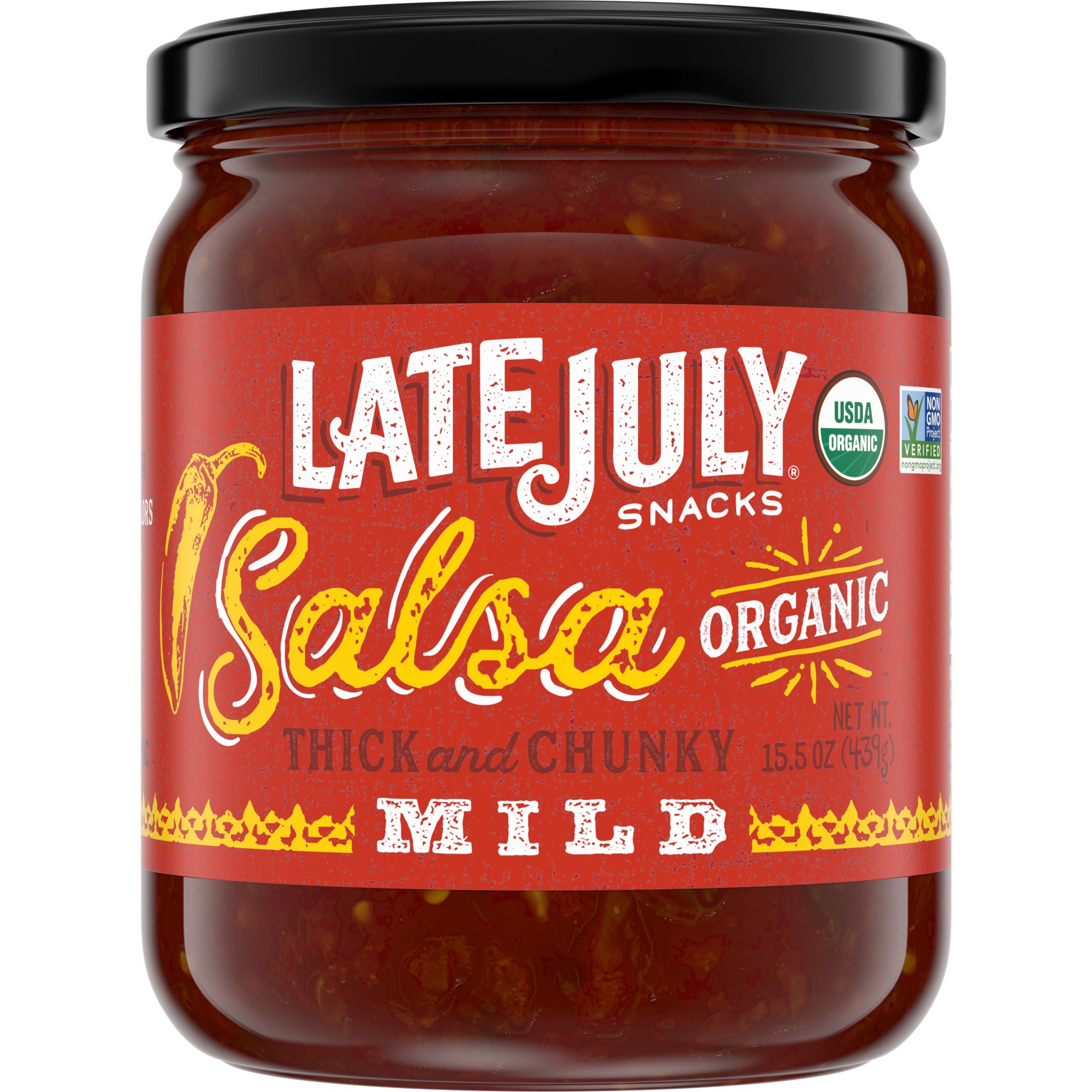 slide 1 of 5, LATE JULY Snacks Organic Salsa, Mild Thick and Chunky, 15.5 oz. Jar, 15.5 oz