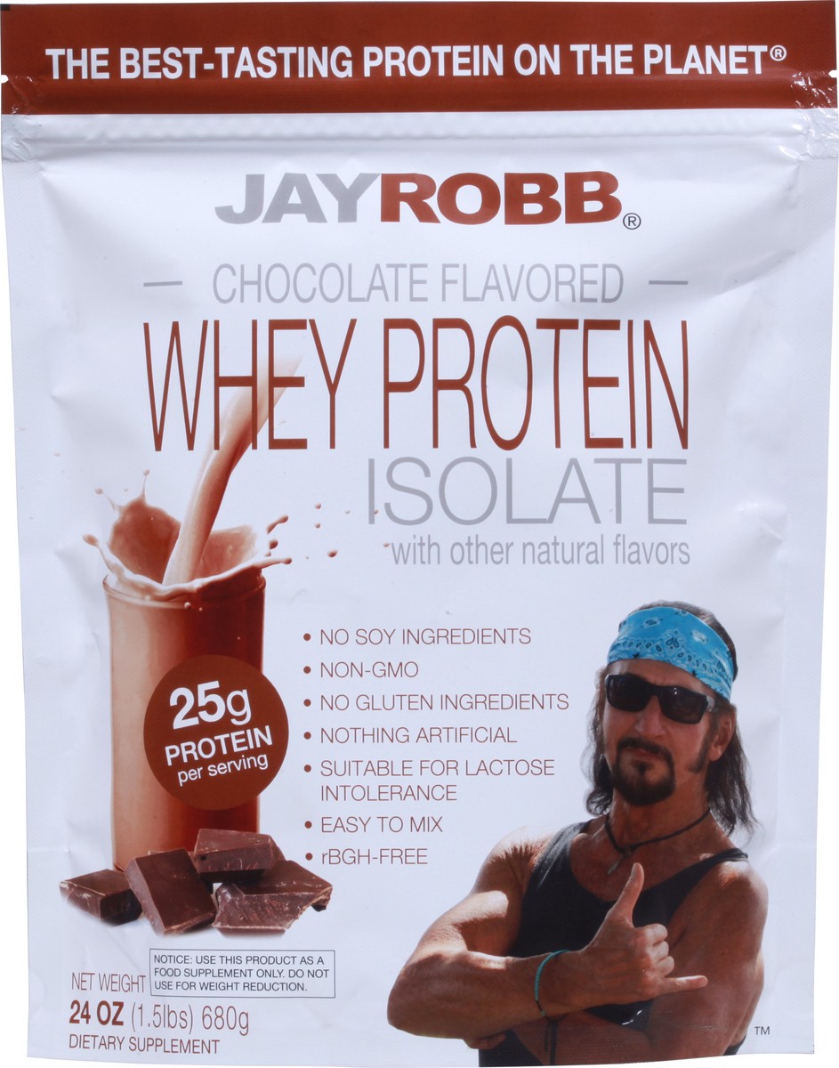 slide 6 of 9, Jay Robb Chocolate Flavored Whey Protein Isolate 24 oz, 24 oz