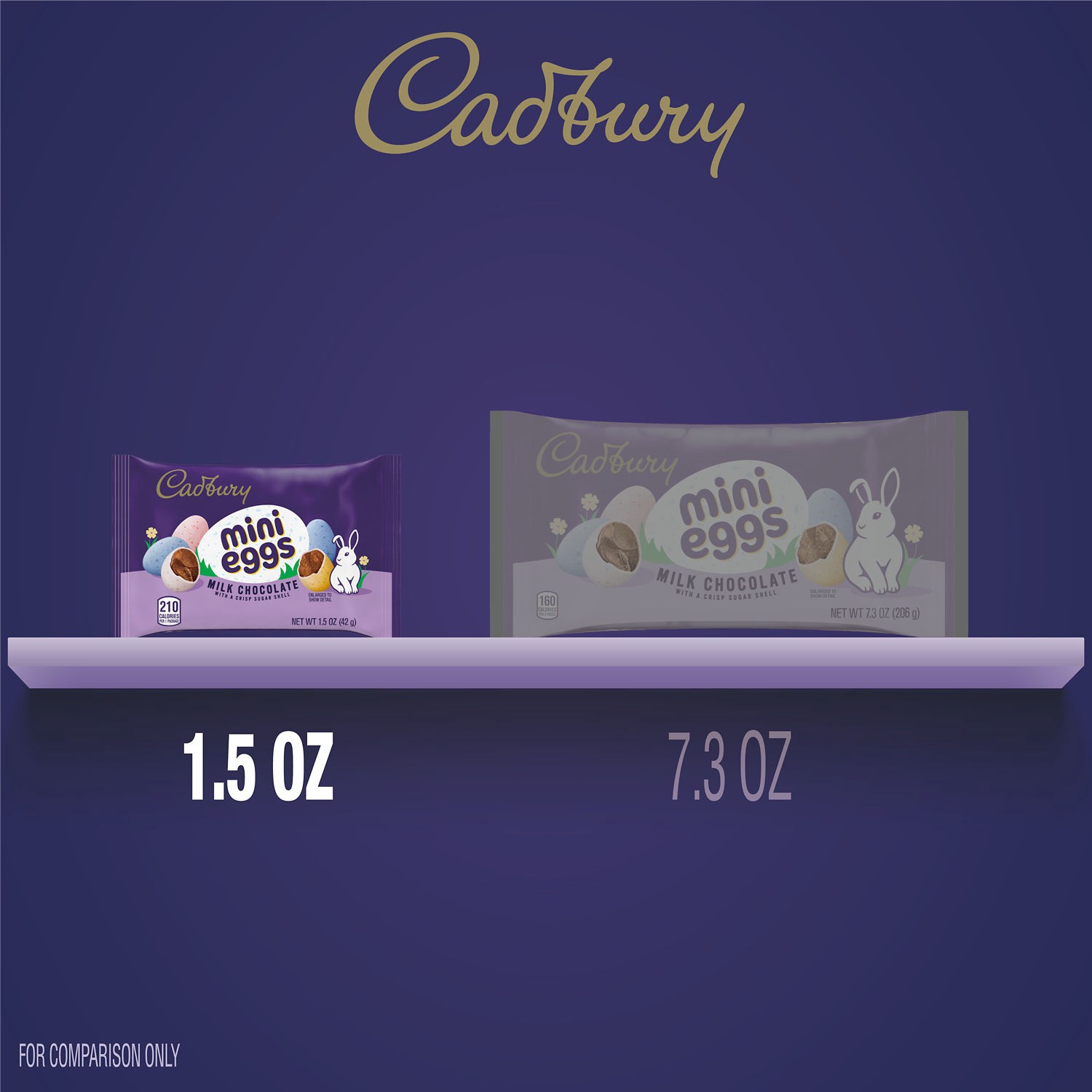slide 8 of 8, CADBURY MINI EGGS Milk Chocolate with Crisp Shell Candy, Easter, 1.5 oz, Bag, 1.5 oz
