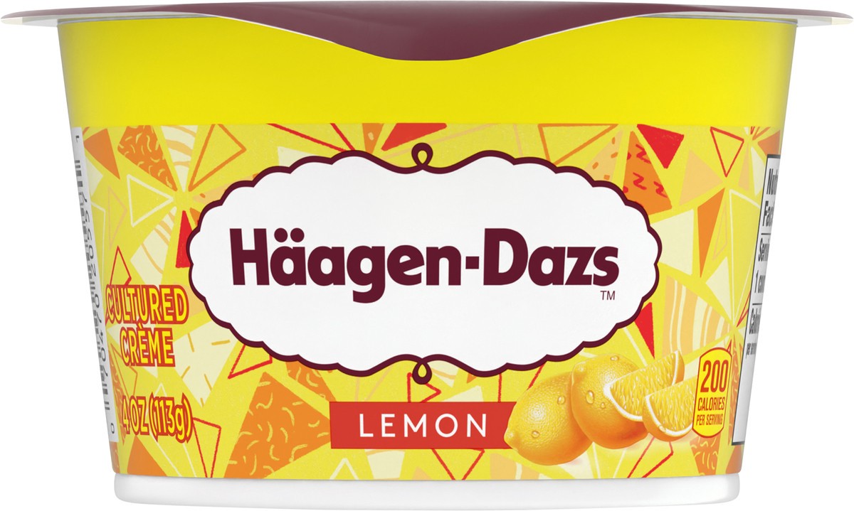 slide 5 of 14, Häagen-Dazs Haagen Dazs Cultured Cream Yogurt Style Snack, Lemon, 4 oz Cup, 4 oz