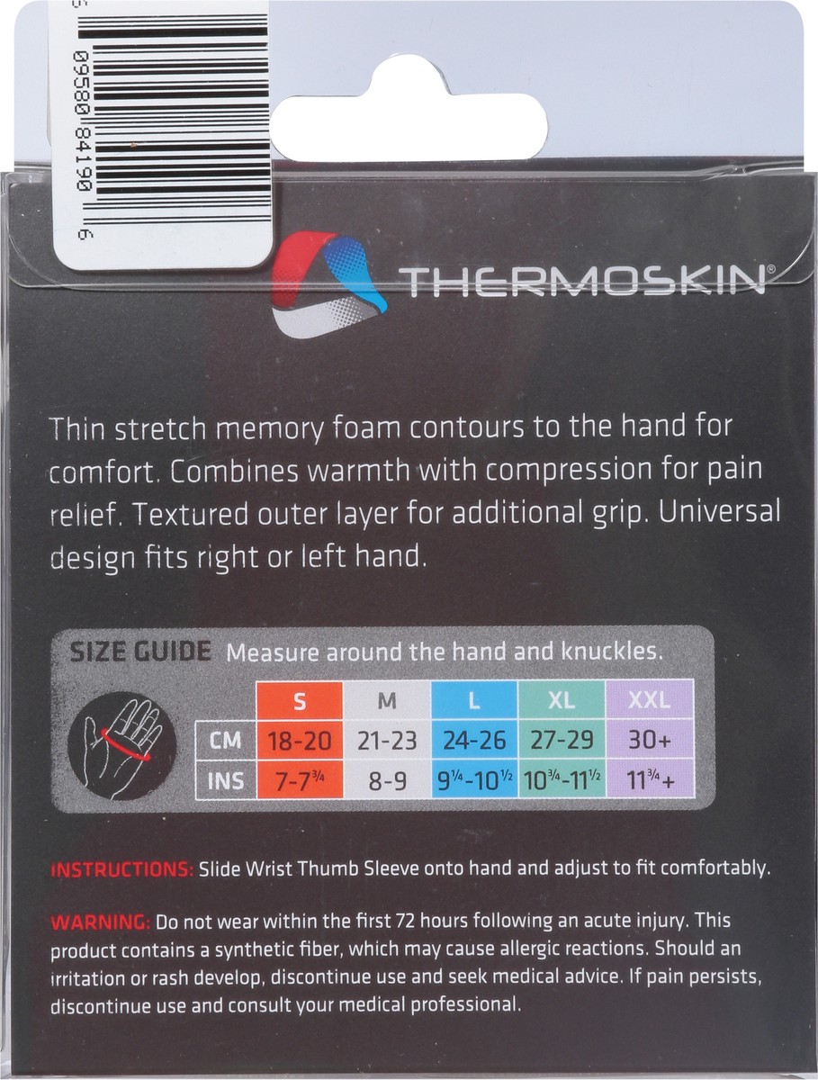 slide 8 of 13, Thermoskin M Black Thermal Wrist Thumb Sleeve 1 ea, 1 ct