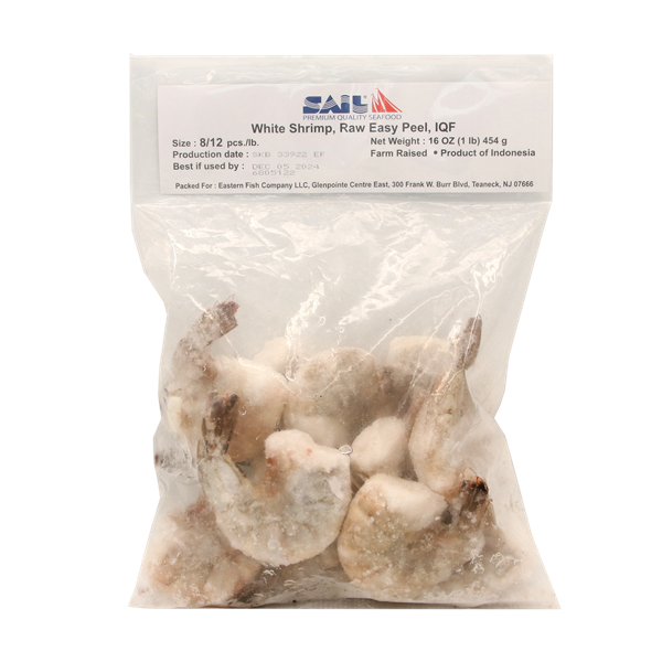 slide 1 of 1, E-Z Peel White Shrimp 8-12 Count, per lb