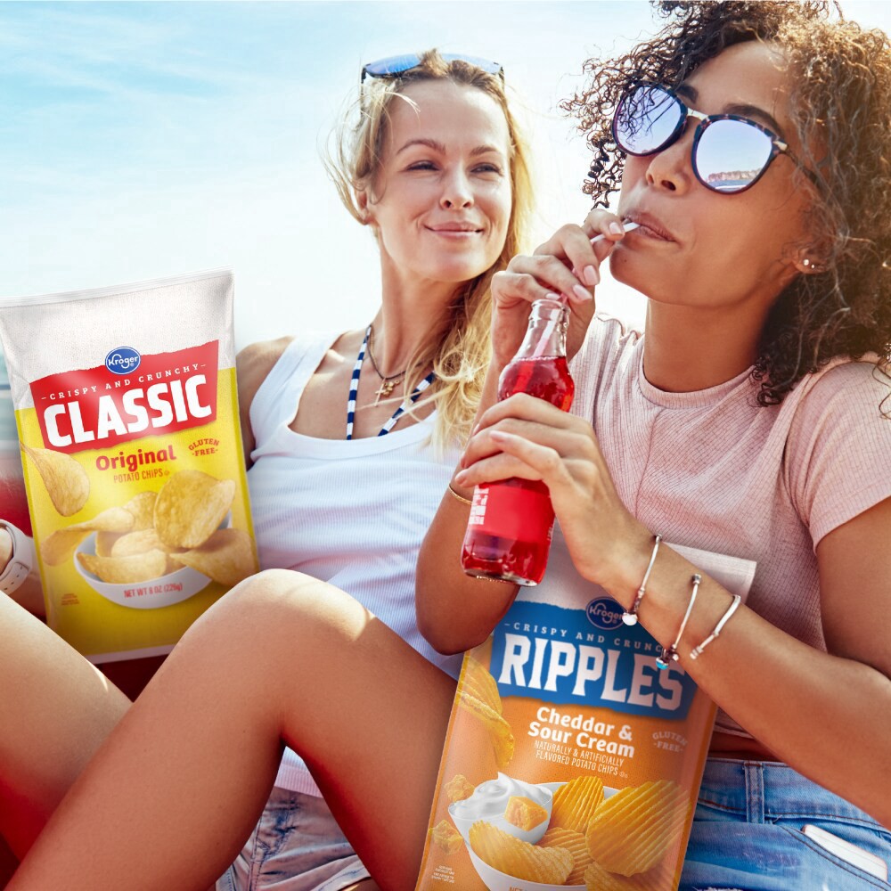 slide 2 of 4, Kroger Sweet & Mesquite Bbq Flavored Potato Chips, 7.75 oz