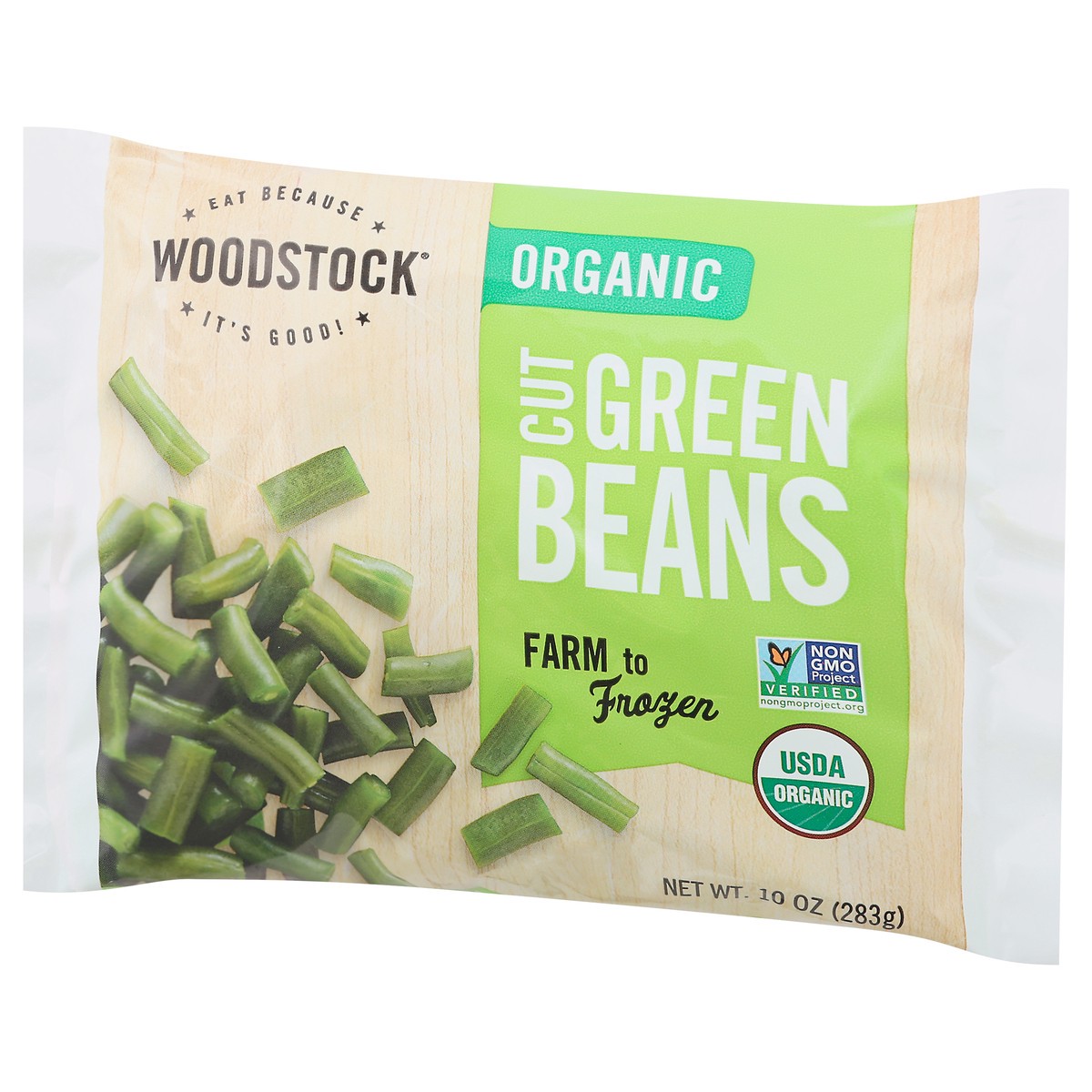 slide 3 of 9, Woodstock Cut Organic Green Beans 10 oz, 10 oz